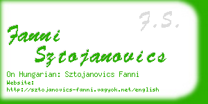 fanni sztojanovics business card